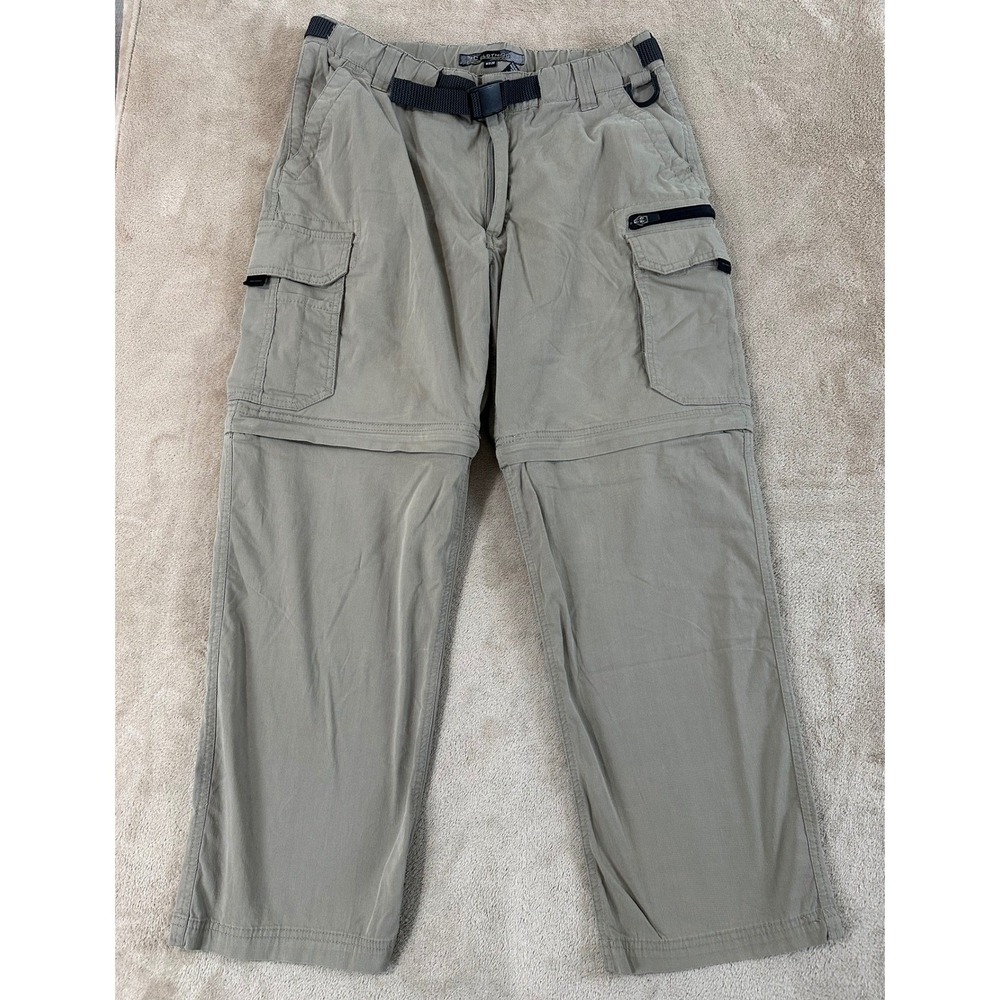 BC Clothing Convertible Cargo Hiking Pants Men Mx30 Khaki Stretch Zip Shorts EUC